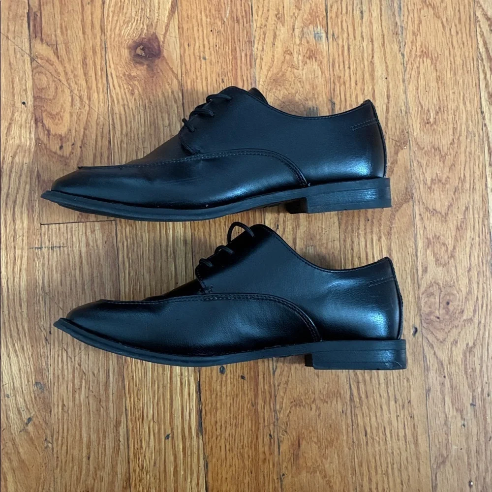 Sonoma Classic Boy Black Leather Shoes Sz 3 Med